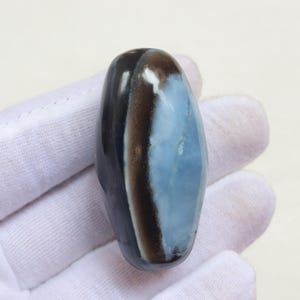 Unique Rare Owyhee Blue Opal Shiva Lingam, Natural Blue Opal Stone, Throat Chakra, Forgiveness, Chakra HealingCrystal, self-expression