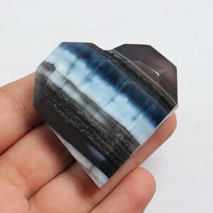 Unique Owyhee Blue Opal Faceted Heartstone, Natural Blue Opal Stone, Throat Chakra, Forgiveness, Chakra Healing Crystal, self-expression