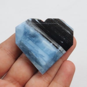 Unique Owyhee Blue Opal Faceted Heartstone, Natural Blue Opal Stone, Throat Chakra, Forgiveness, Chakra Healing Crystal, self-expression