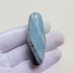 Unique Rare Owyhee Blue Opal Shiva Lingam, Natural Blue Opal Stone, Throat Chakra, Forgiveness, Chakra HealingCrystal, self-expression