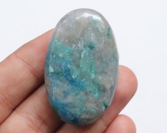 Superb Quality Shattuckite Palmstone, Natural Shattuckite Azurite Palm, Polished Shattuckite Gemstone - Healing Stone, Shattuckite Crystal