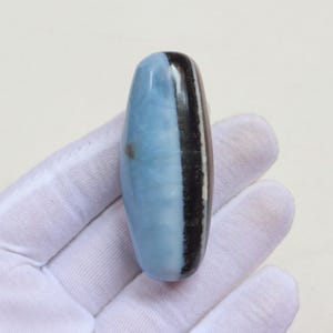 Unique Rare Owyhee Blue Opal Shiva Lingam, Natural Blue Opal Stone, Throat Chakra, Forgiveness, Chakra HealingCrystal, self-expression