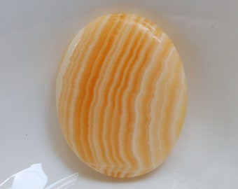 Hervorragender gelb gebänderter Calcit-Palmenstein, natürlicher gelber Calcitstein, mexikanischer Calcit, Joy Positivity Motivation Crystal | Solarplexus