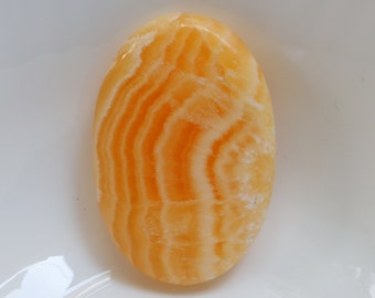 Hervorragender gelb gebänderter Calcit-Palmenstein, natürlicher gelber Calcitstein, mexikanischer Calcit, Joy Positivity Motivation Crystal | Solarplexus