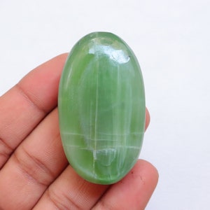 Rare! Shiny Green Kammererite Palmstone, Natural Kammererite Stone, Polished Kammererite Meditation Stone, Gift for Her, Third Eye Chakra