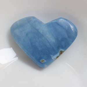 Owyhee Blue Opal HeartStone, Natural Blue Opal Heart, Throat Chakra, Forgiveness, Chakra Healing Crystal, self-expression, Communication