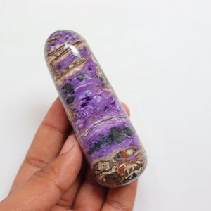 RARE Charoite Wand from Russia, Natural Polished Charoite Stone, Third Eye and Crown Chakra, Charoite Stone, Self Care, Metaphysical Crystal