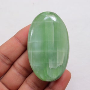 Rare! Shiny Green Kammererite Palmstone, Natural Kammererite Stone, Polished Kammererite Meditation Stone, Gift for Her, Third Eye Chakra