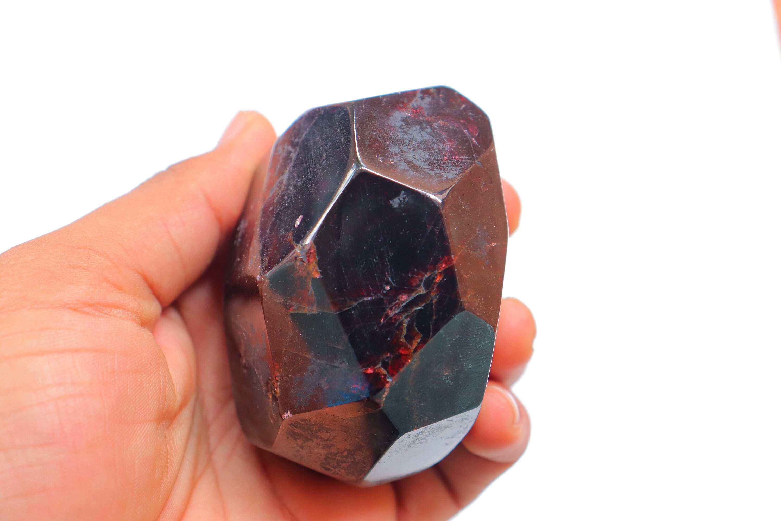 Red Garnet Crystal 1 Tumbled Red Garnet Stone LARGE Red Wine Garnet Natural  Dark Garnet Polished Gemstone Crystal 