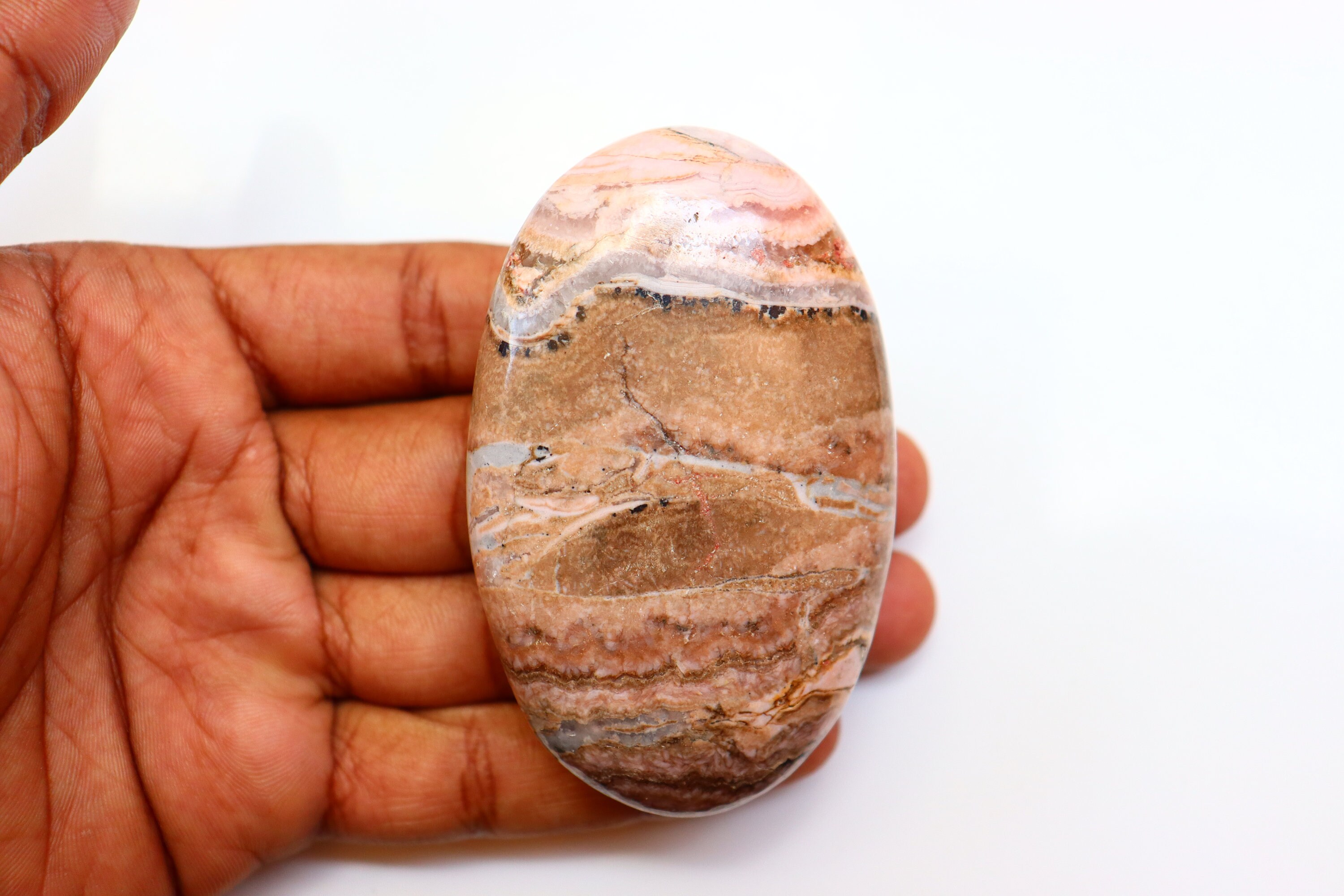 Rhodochrosite Palm Stone Natural Gem Pocket Stone Tumbled | Etsy