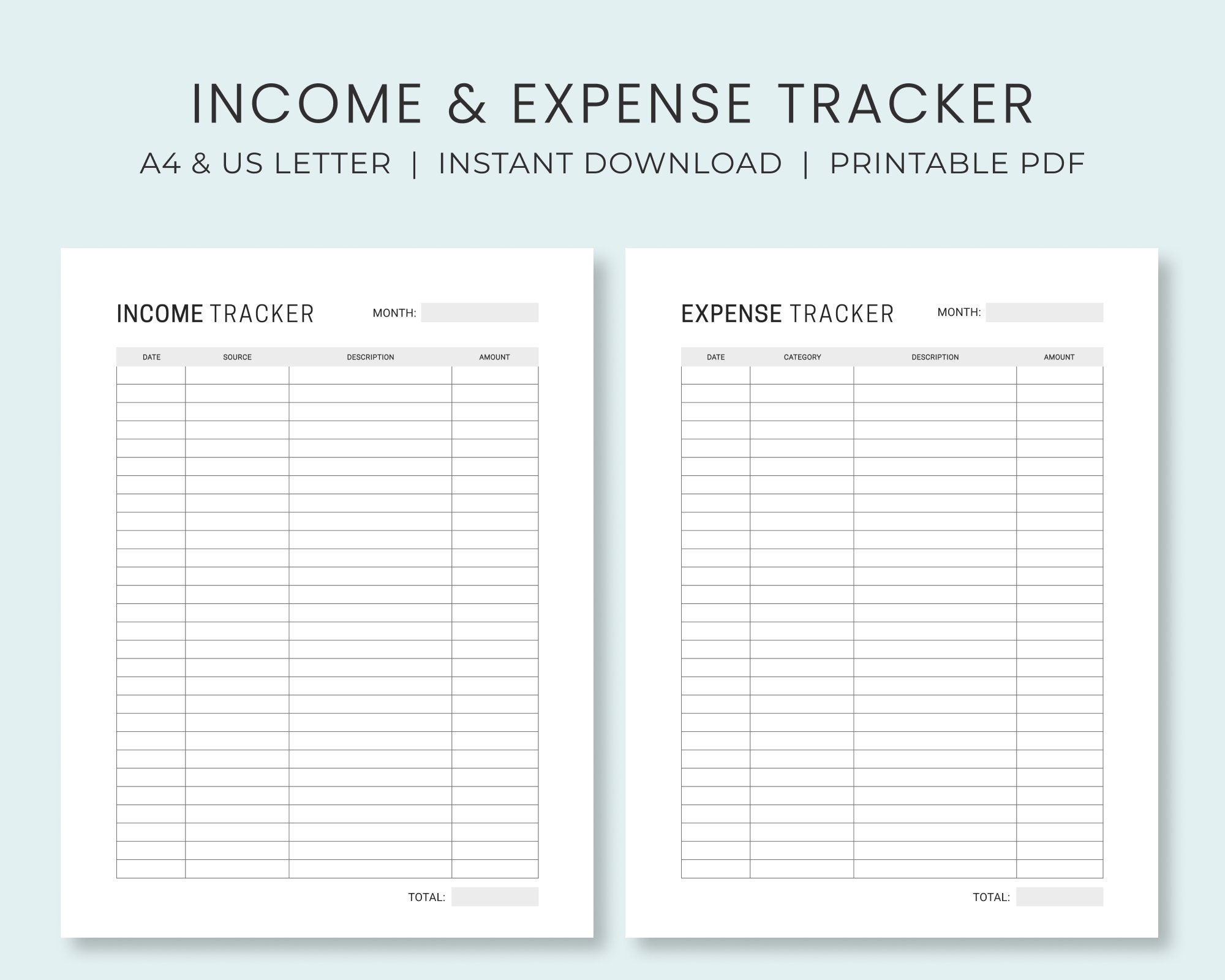 Income And Expense Tracker Printable Pasezi