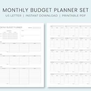 Monthly Budget Planner Printable | Financial Planning for Money Management | Income & Expense Tracker | Savings Focused Budgeting Template