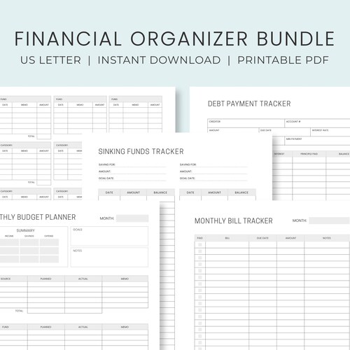 Personal Finance Planner Printable Set Financial Planning | Etsy