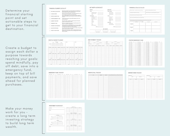 Personal Finance Planner Printable Set Financial Planning Sheets Money  Management Organizer Budget Tracker Binder Instant Download - Etsy