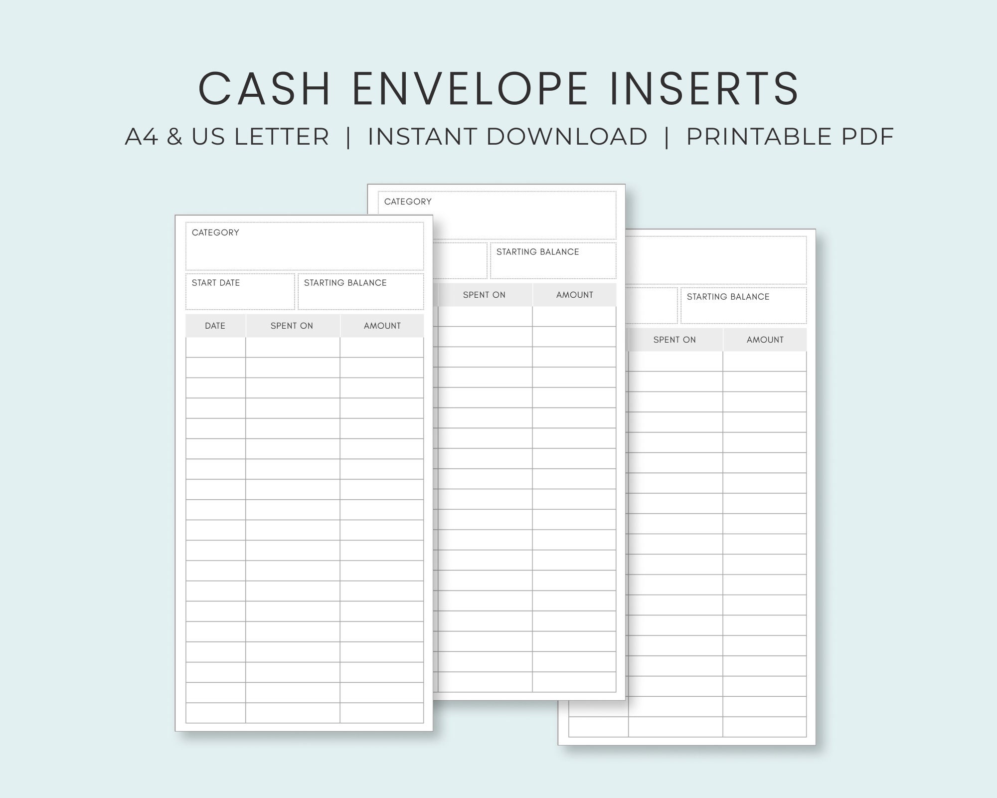 Cash Envelope Insert Printable for Budgeting Cash Envelope Etsy Australia