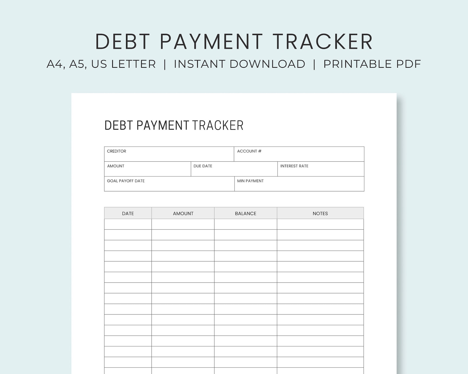 Debt Payoff Planner Spreadsheet