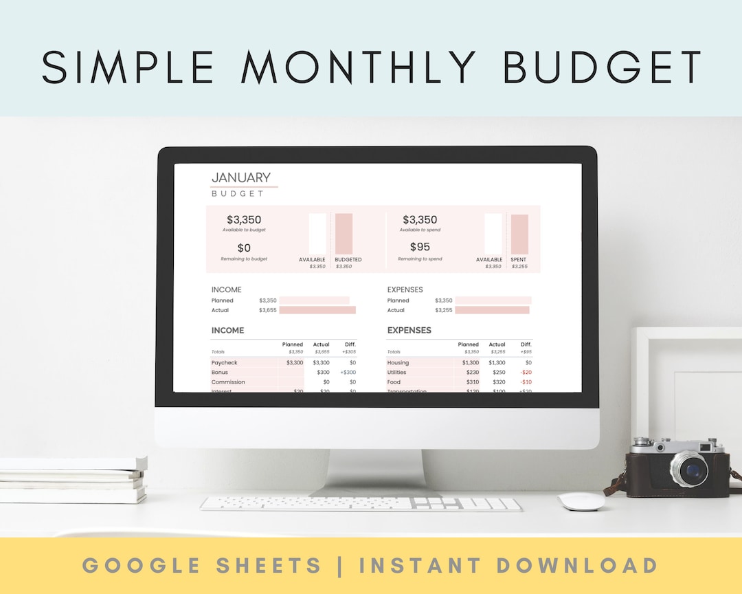Monthly Budget Planner Spreadsheet Personal Budget Template Google ...