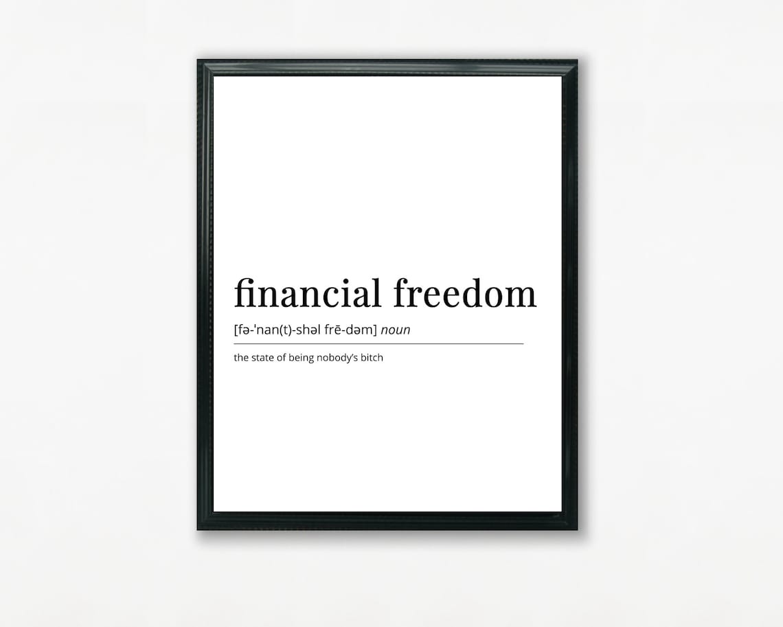 Financial Freedom Definition Wall Art Debt Payoff Printable - Etsy ...