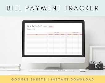 Hoja de cálculo para el seguimiento de pagos de facturas / Plantilla para organizar el pago de facturas / Lista de verificación mensual para Google Sheets / Descarga instantánea