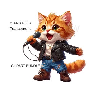 Pacchetto di clipart di gatti professionisti, animali kawaii che svolgono una professione, file PNG (download digitale)