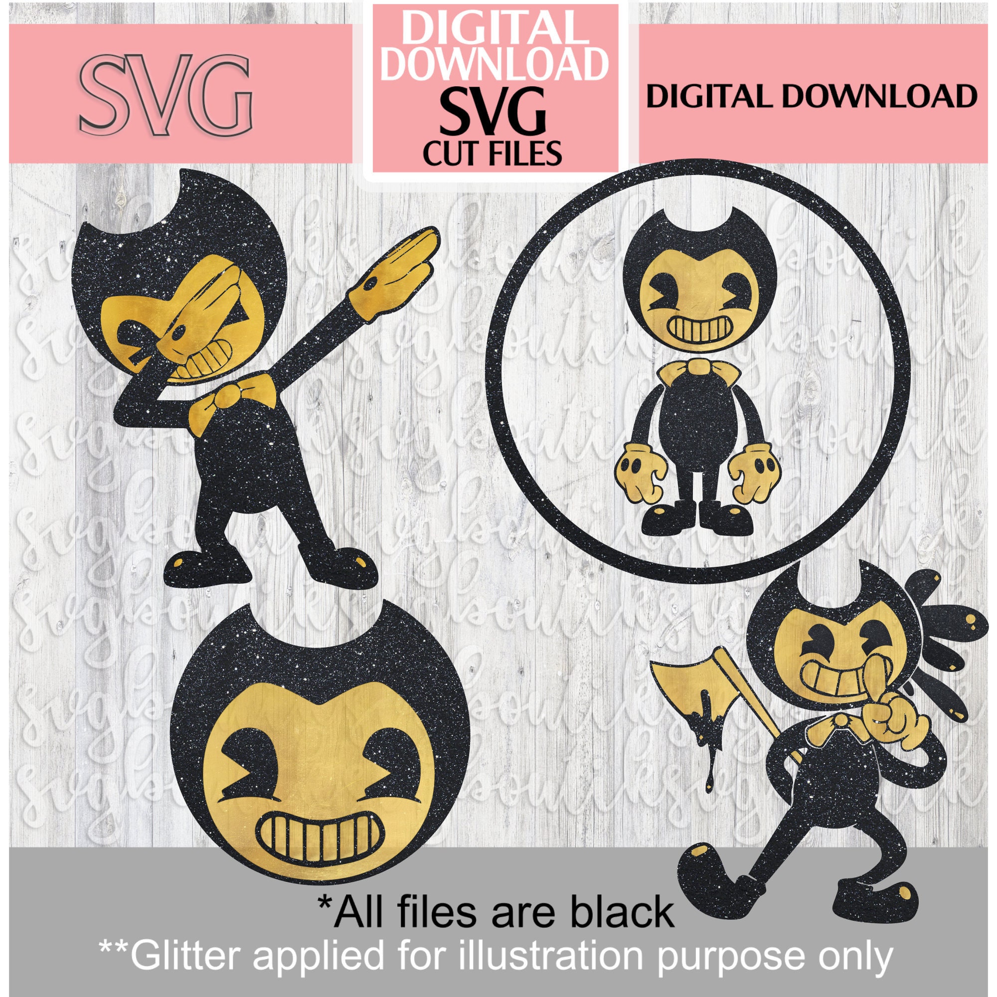 Bendy Ink Machine Svg, Funny Horror Svg, Png Dxf Eps Digital