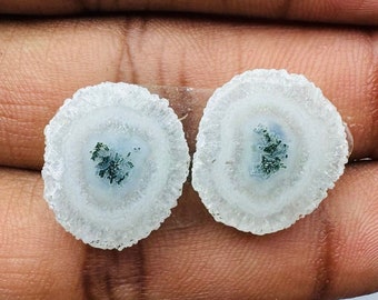 Solar Quartz  Round Shape Matching Pair For Jewelry Making,,, 16X14X4 mm ( Free Drilling Available )