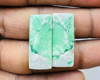 Variscite Rectangle Shape Matching Pair For Jewelry Making,,, 26X11X5 mm ( Free Drilling Available )