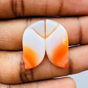 Red Agate Fancy Shape Matching Pair For Jewelry Making,,, 26X11X3 mm ( Free Drilling Available )