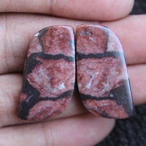 Royal Imperial Jasper Cabochon Fancy Shape Matching Pair, Stone For Jewelry Uses,,27X14X4mm ( Free Drilling Available )