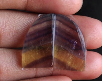 Natural Fluorite Fancy Shape Matching Pair Cabochon For Jewelry Making,, 23X13X5 mm( Free Drilling Available )