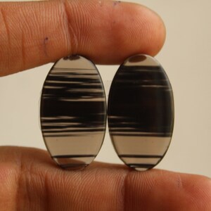 Midnight Obsidian - Oval Shape Matching Pair, Cabochon For Jewelry Uses,, 23X15X3 mm ( Free Drilling Available )