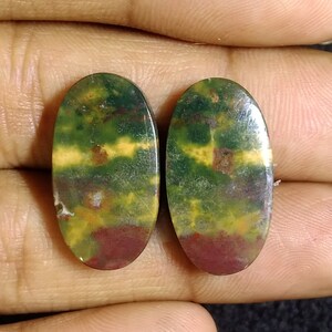 Gorgeous Fruit Jasper Cabochon Oval Shape Matching Pair,,24X13X4mm( Free Drilling Available )