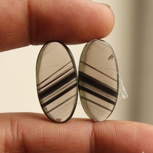 Midnight Obsidian - Oval Shape Matching Pair, Cabochon For Jewelry Uses,, 26X13X4 mm ( Free Drilling Available )
