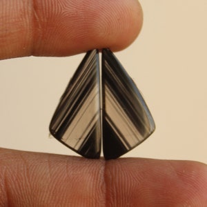Midnight Obsidian - Fancy Shape Matching Pair, Cabochon For Jewelry Uses,, 22X10X3 mm ( Free Drilling Available )