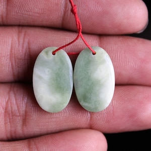 Genuine Serpentine Oval Shape Matching Pair,,21X13X4 mm (Front Drilled)( Free Drilling Available )