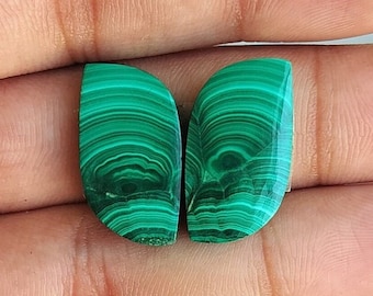 Malachite Gemstone Fancy Shape Matching Pair For Jewelry Making,,, 24X12X4 mm ( Free Drilling Available )