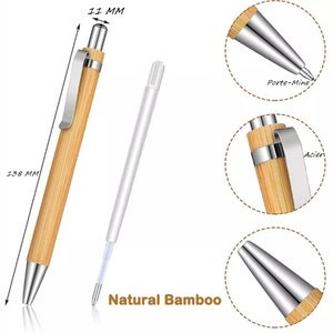 Stylo en bambou personnalisé coffret cadeau, offrez un présent unique, gravure prénom sur mesure. image 6