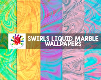 Colorful Swirls Digital Paper!! Wallpapers, Marble, Scrapbook Paper, Liquid, Clipart!