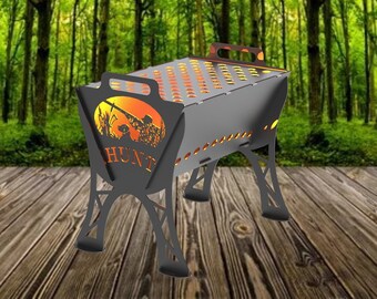 Hunting barbecue Svg/Dxf  Download - Laser CNC Plasma Waterjet - Bbq Svg - Firebox dxf file