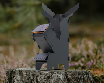 DIY Single Rocket Stove Dxf Datei Firebox | CNC-Plasma-Laserschneiden, tragbarer Herd, faltbarer Rucksack-Campingherd-Bruner