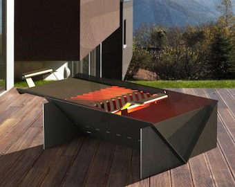 Fire Pit,Mangal BBQ Barbecue Dxf files for plasma, Grill Fire Pit, Mangal Collapsible,CNC File,Plasma,Laser,Dxf, Svg, dwg, Parasolid, Step