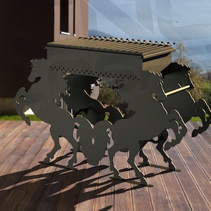 BBQ, horse decor, DXF files for plasma, laser, water cutting or for CNC machines, Mangal portable for camping.step, x_t