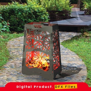 Flowering Luxe Fire Pit dxf , modular flame pit, Grid Fire Pit, Foldable, CNC File, plasma cuts, Laser, Waterjet, dwg, step, x_t, svg