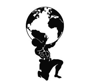 The Man Who Carried The World , World Map dxf, Plasma, Laser, Waterjet, svg, dxf, png, eps