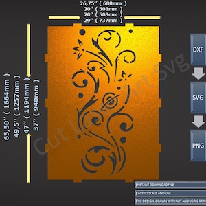 Garden Balustrade Pattern | CNC Files Panel Dxf laser cutting , plasma cutting Metalic & Wood CNC machine