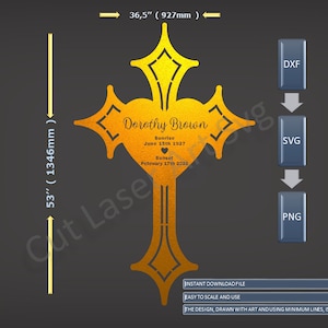 Motif de tombe en croix | Découpage de commande numérique par ordinateur du panneau Dxf de fichiers de laser de conception en métal en métal, découpe plasma