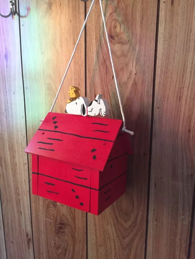 Snoopy Birdhouse Woodstock Dog House Birdhouse Bird Peanuts | Etsy