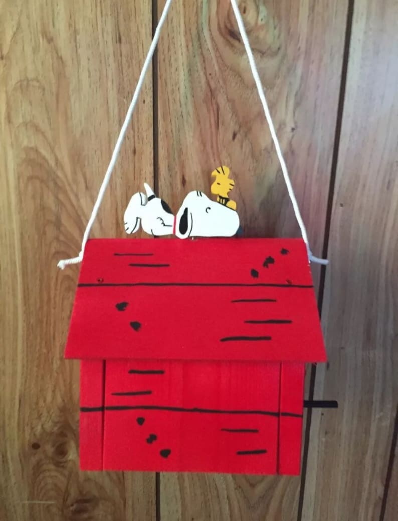 Peanuts Snoopy Woodstock Dog House Birdhouse Bird Charlie | Etsy