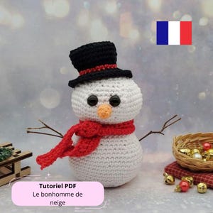 PDF Tutorial in French Crochet Snowman, crochet pattern, pattern, tutorial, instructions