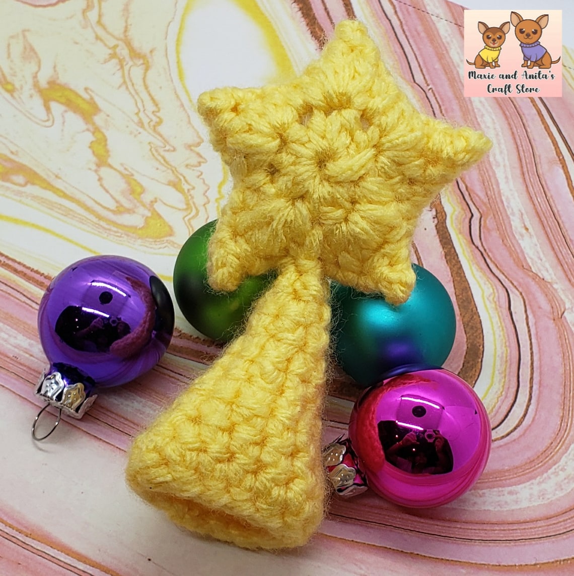 Christmas Ornaments Star Tree Topper Crochet Pattern Holiday Etsy